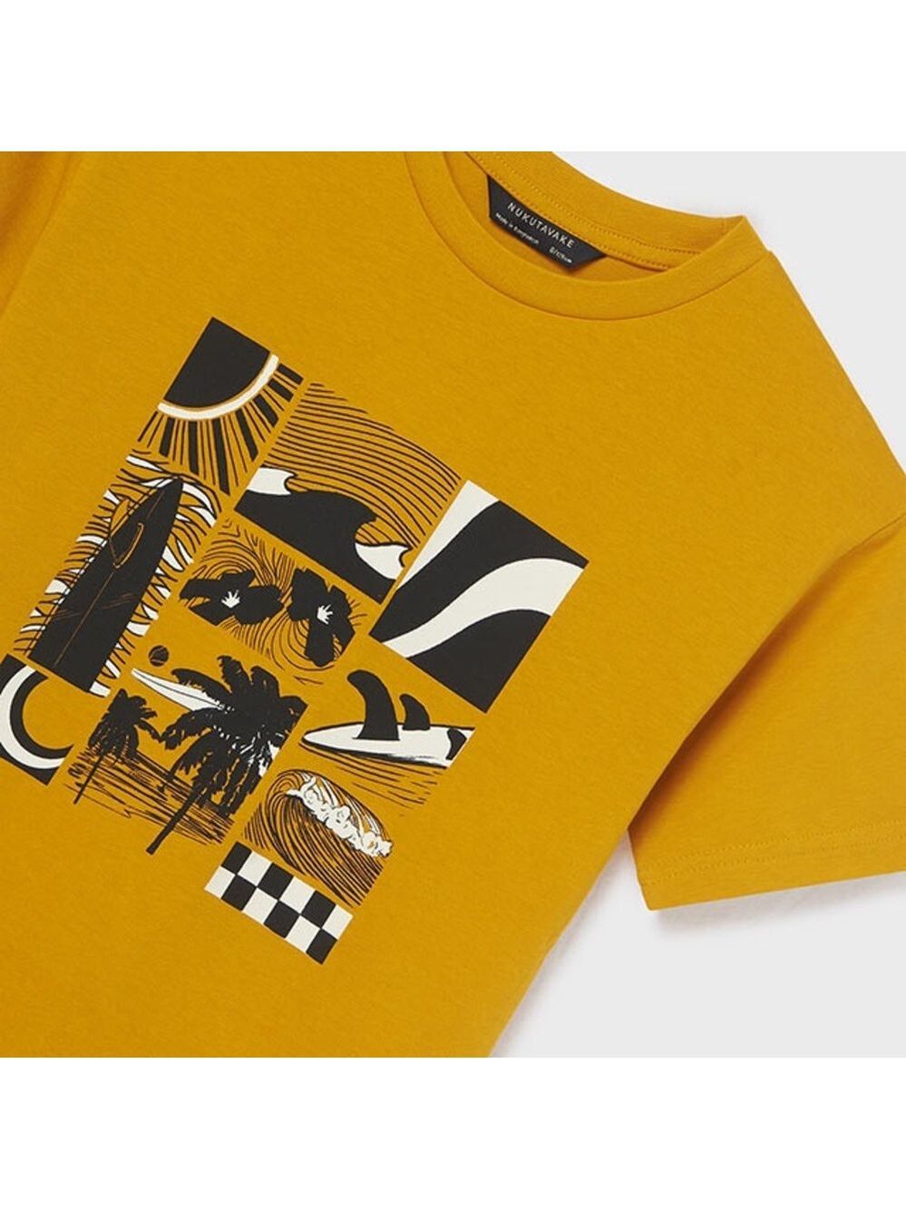 Size 12 Boys Mayoral Yellow Surf Print Tee